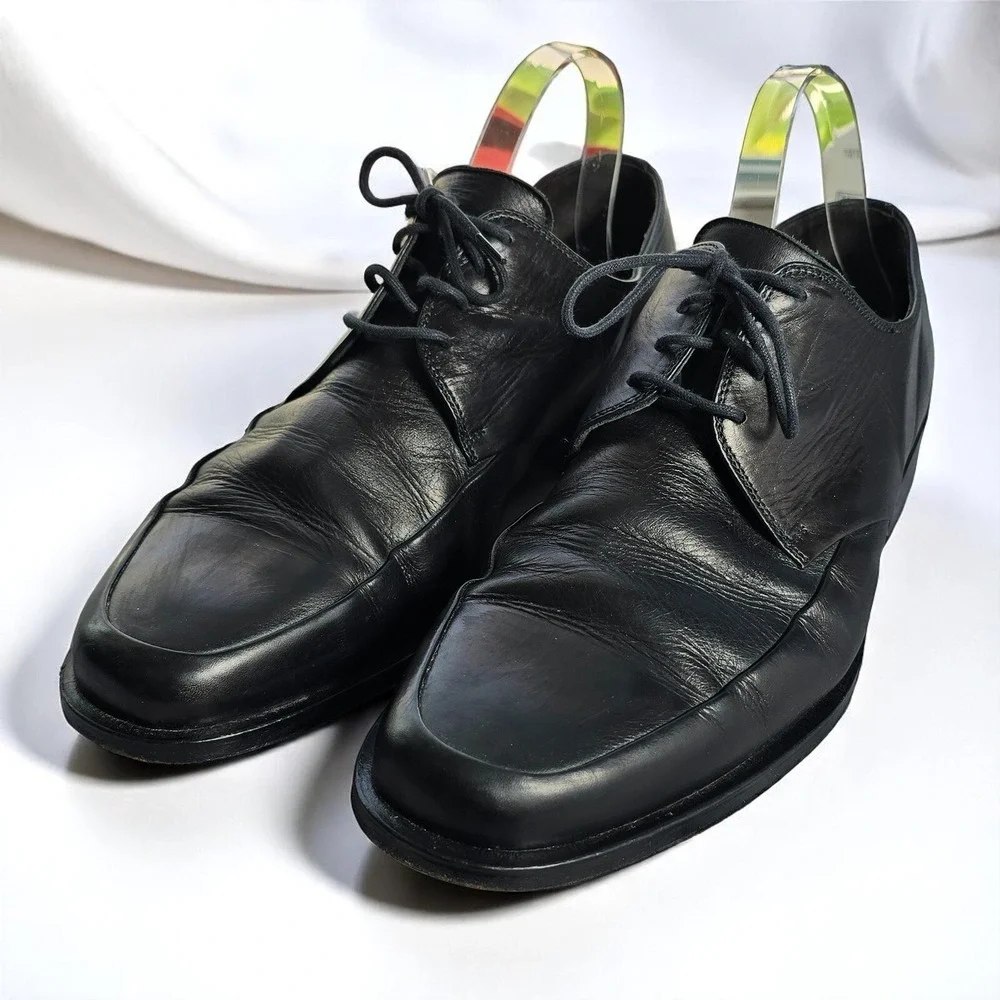 Lloyd Leather Dress Shoes‎ Men 12 Black Lace Up Oxfords Square Toe Germany Made